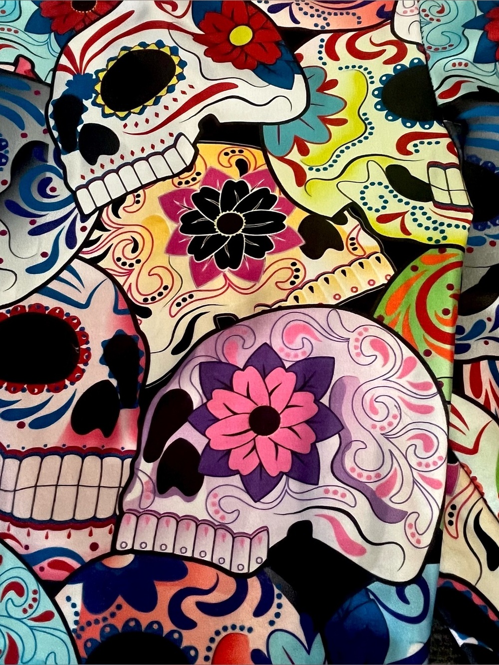 BlackMilk Day of the Dead skull print leggings M & matching rank top XL - Picture 4 of 12